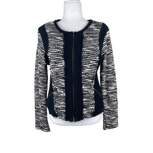 Drew Black and White Boucle Jacket